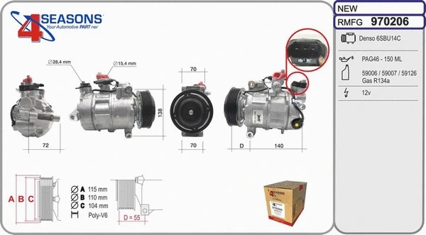 Compressor, air conditioning (970206)