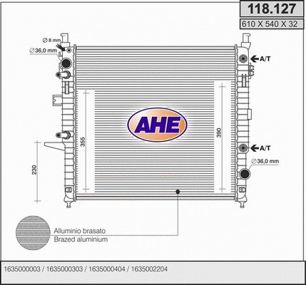 Radiator, engine cooling (118.127)