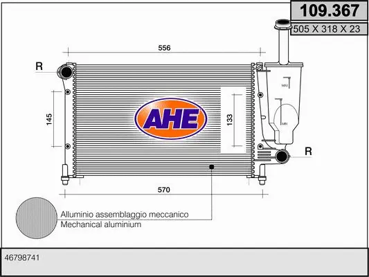 Radiator, engine cooling (109.367)