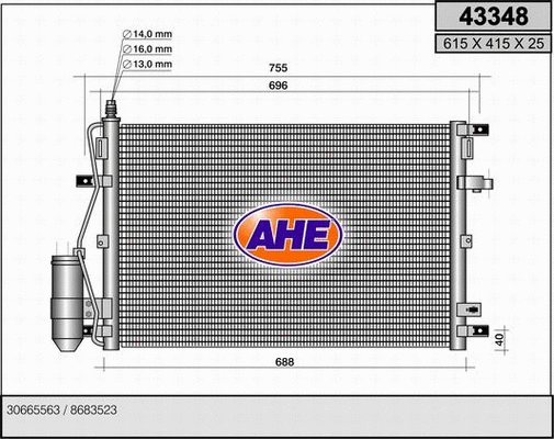 Condenser, air conditioning (43348)