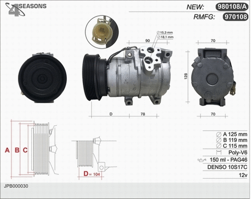 Compressor, air conditioning (970108)