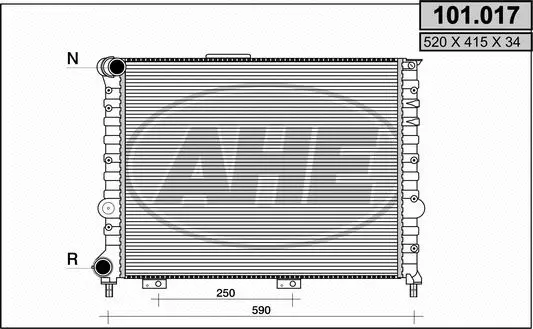 Radiator, engine cooling (101.017)