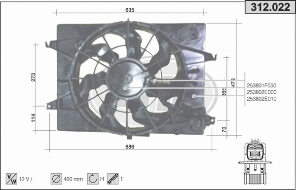 Fan, engine cooling (312.022)