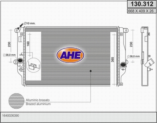 Radiator, engine cooling (130.312)
