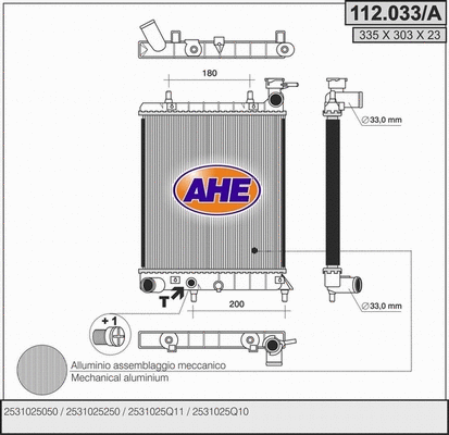 Radiator, engine cooling (112.033/A)