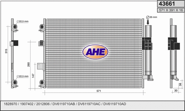 Condenser, air conditioning (43661)