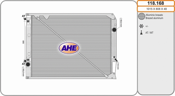 Radiator, engine cooling (118.168)