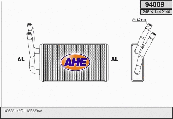 Heat Exchanger, interior heating (94009)