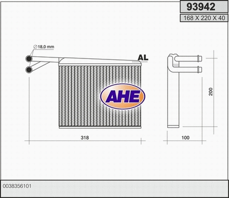 Heat Exchanger, interior heating (93942)