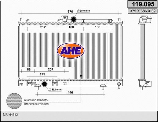 Radiator, engine cooling (119.095)