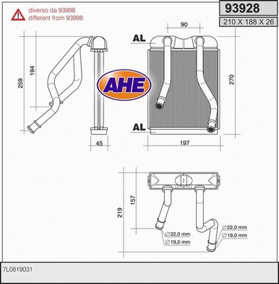 Heat Exchanger, interior heating (93928)