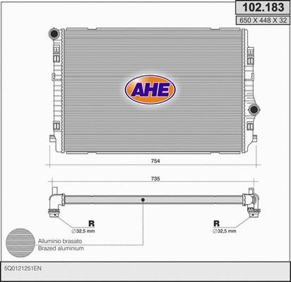 Radiator, engine cooling (102.183)