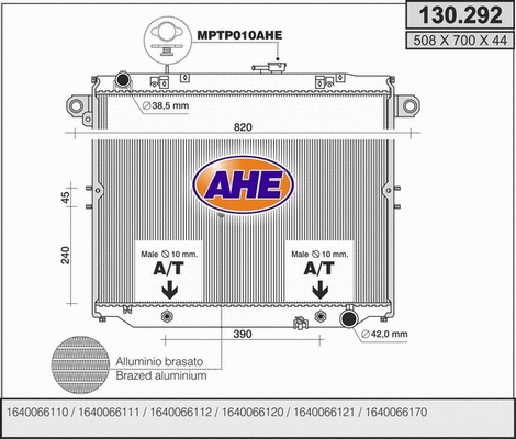 Radiator, engine cooling (130.292)