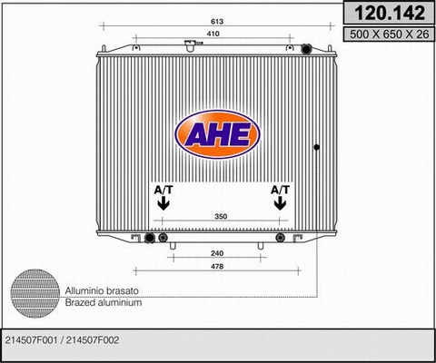 Radiator, engine cooling (120.142)