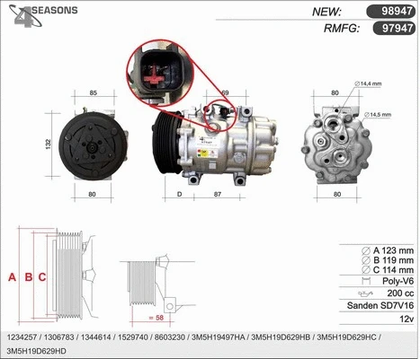 Compressor, air conditioning (97947)