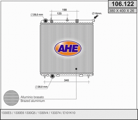 Radiator, engine cooling (106.122)
