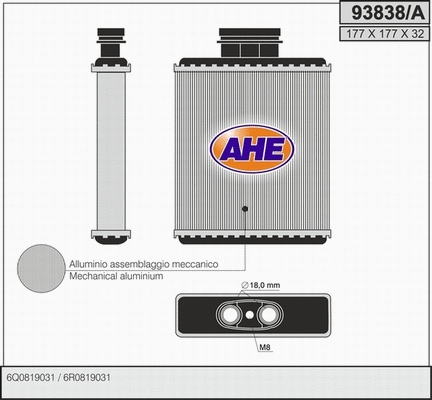 Heat Exchanger, interior heating (93838/A)