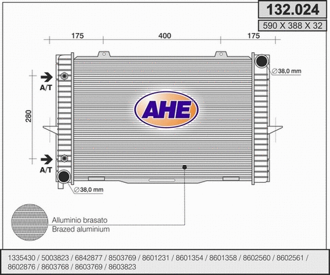 Radiator, engine cooling (132.024)