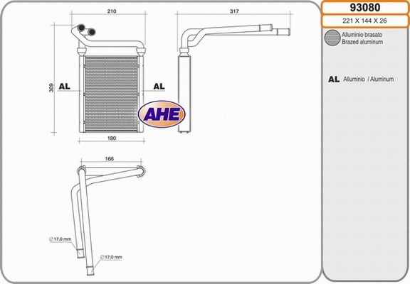 Heat Exchanger, interior heating (93080)