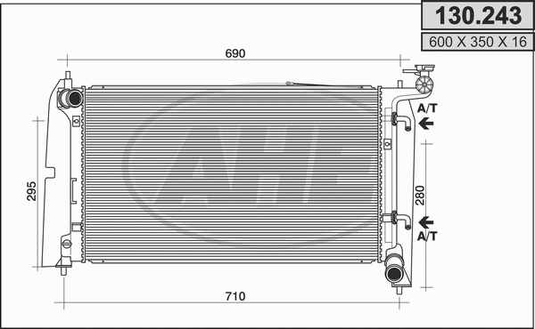 Radiator, engine cooling (130.243)