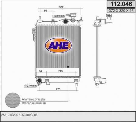 Radiator, engine cooling (112.046)