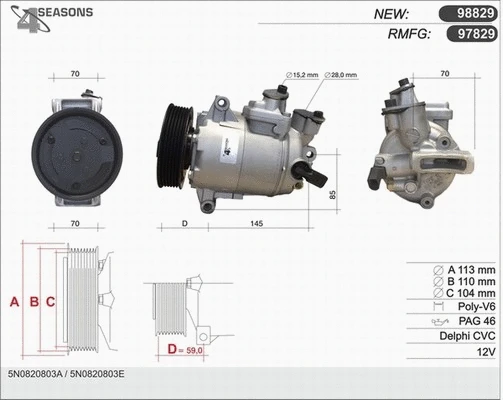 Compressor, air conditioning (97829)