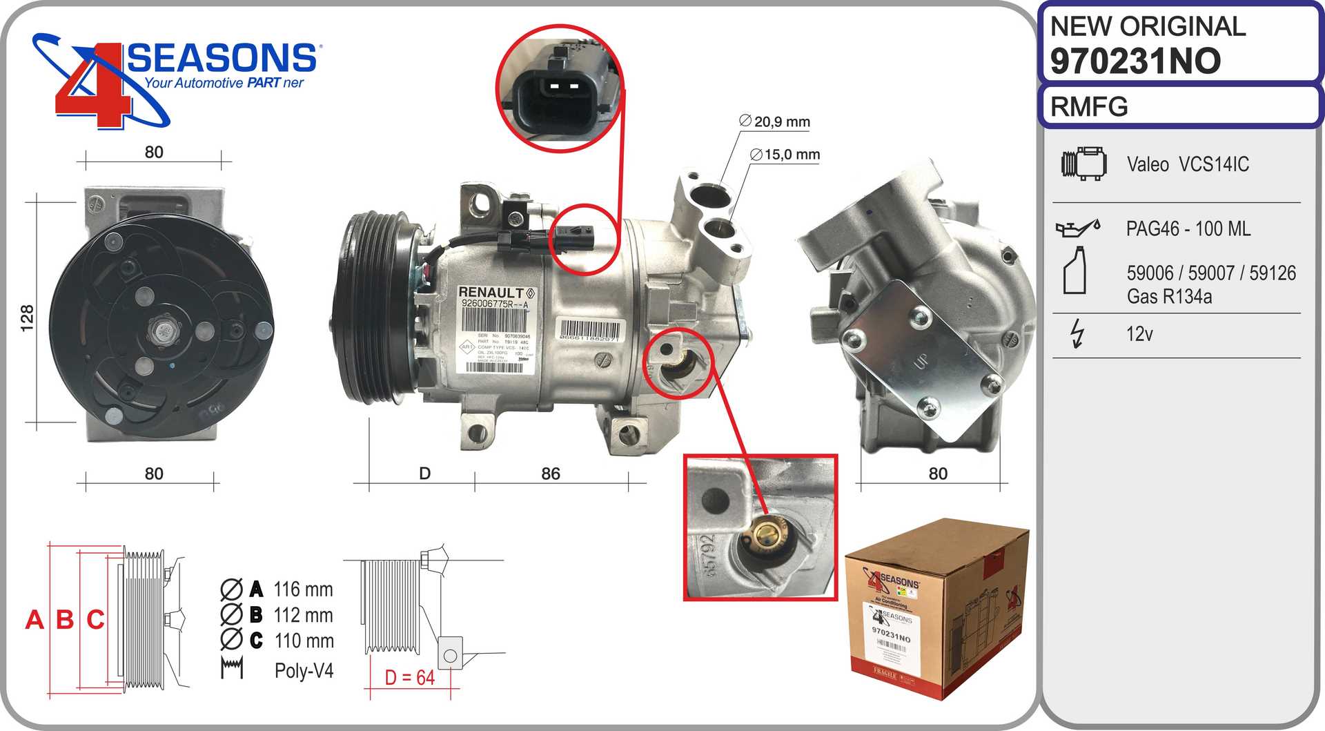 Compressor, air conditioning (970231NO)
