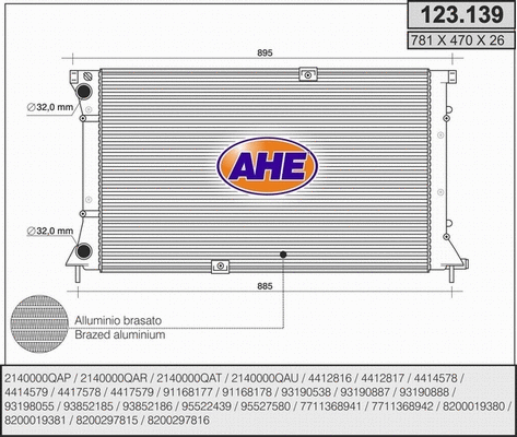 Radiator, engine cooling (123.139)