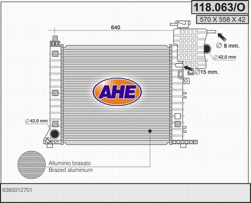 Radiator, engine cooling (118.063/O)