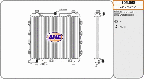 Radiator, engine cooling (105.068)