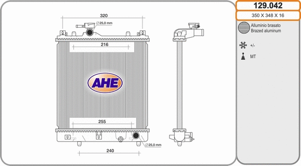 Radiator, engine cooling (129.042)