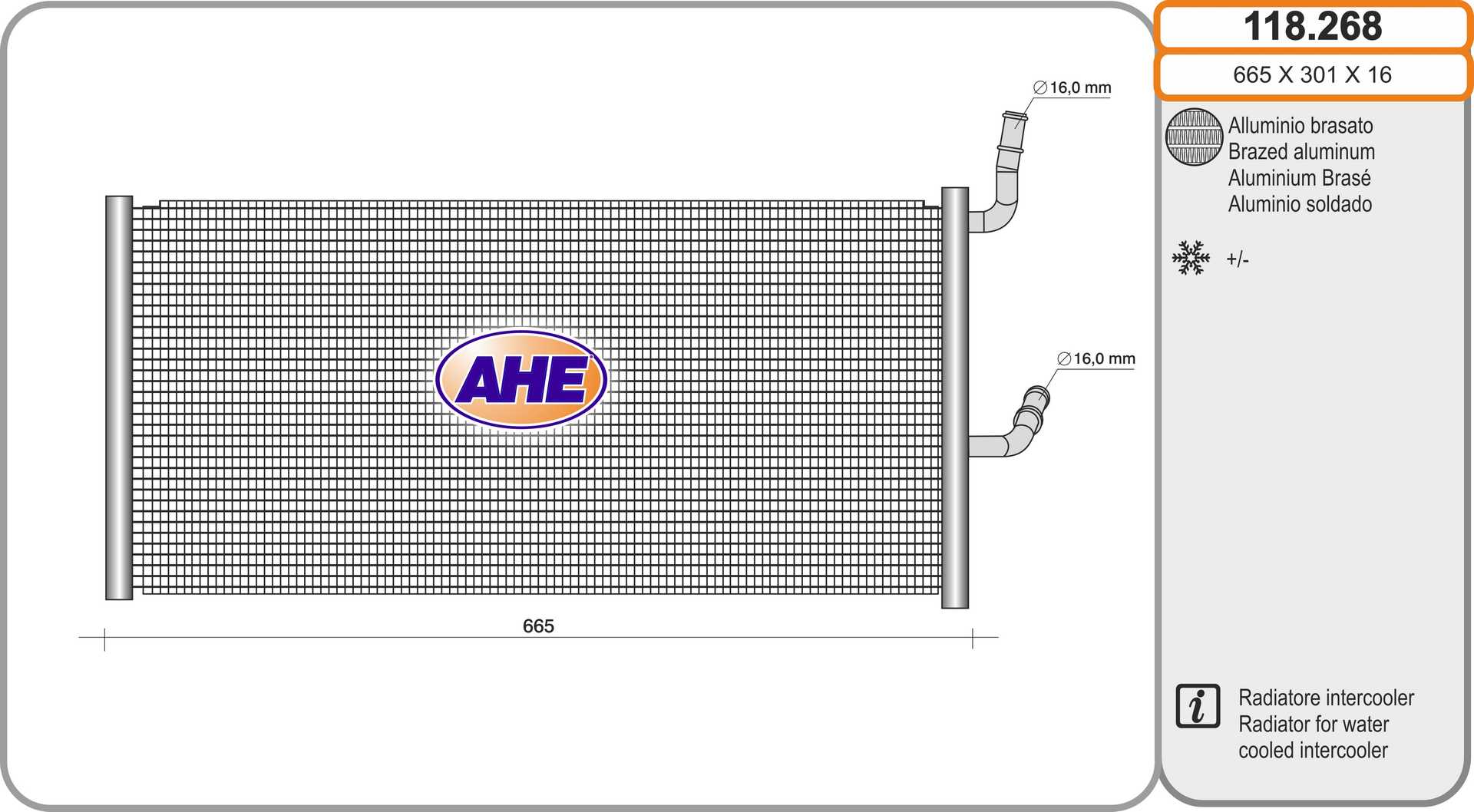 Radiator, engine cooling (118.268)