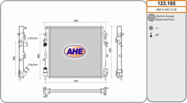 Radiator, engine cooling (123.165)