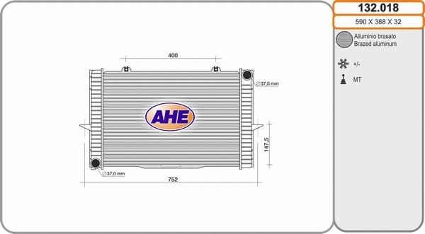 Radiator, engine cooling (132.018)