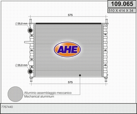 Radiator, engine cooling (109.065)