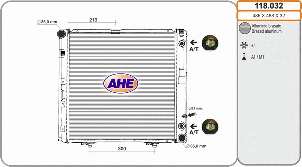 Radiator, engine cooling (118.032)