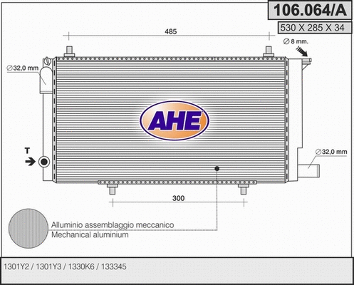 Radiator, engine cooling (106.064/A)