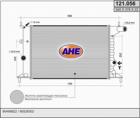 Radiator, engine cooling (121.056)