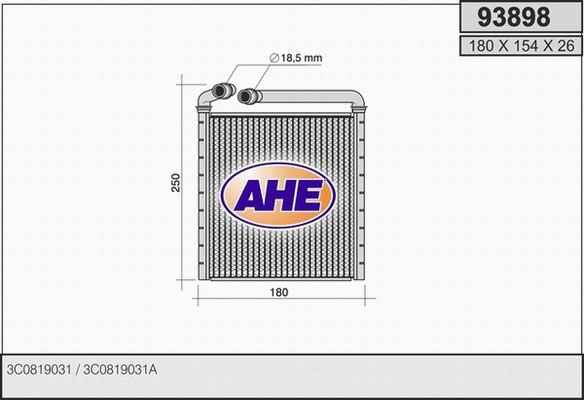 Heat Exchanger, interior heating (93898)