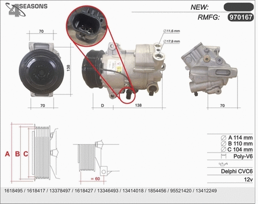 Compressor, air conditioning (970167)