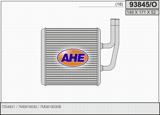 Heat Exchanger, interior heating (93845/O)