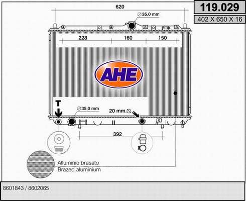 Radiator, engine cooling (119.029)