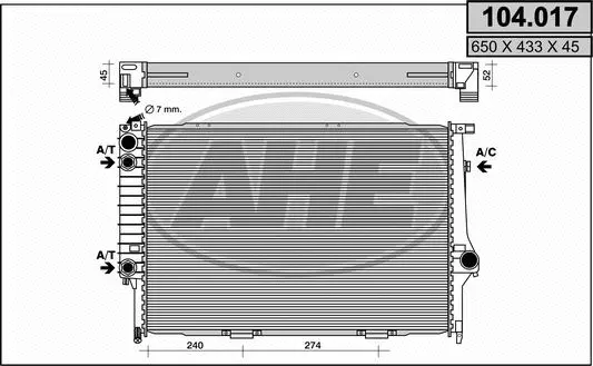 Radiator, engine cooling (104.017)