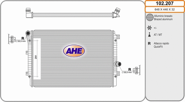Radiator, engine cooling (102.207)