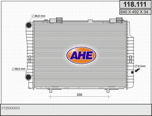 Radiator, engine cooling (118.111)