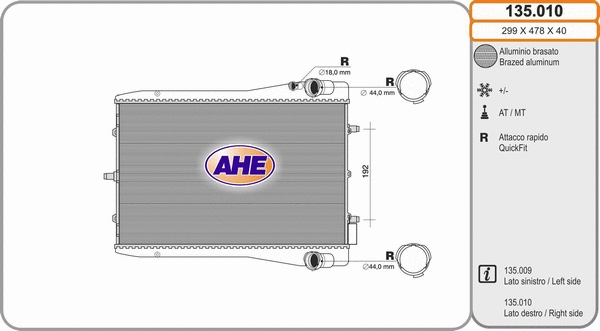 Radiator, engine cooling (135.010)