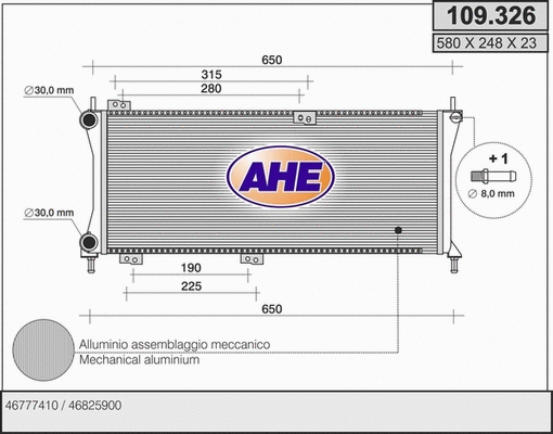 Radiator, engine cooling (109.326)