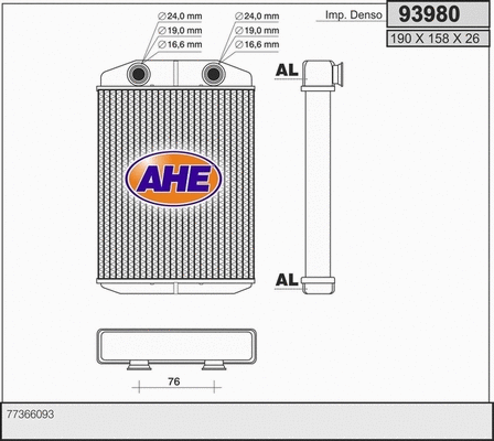 Heat Exchanger, interior heating (93980)