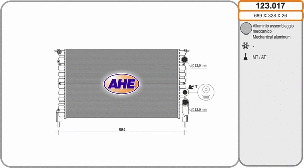 Radiator, engine cooling (123.017)