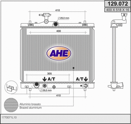 Radiator, engine cooling (129.072)